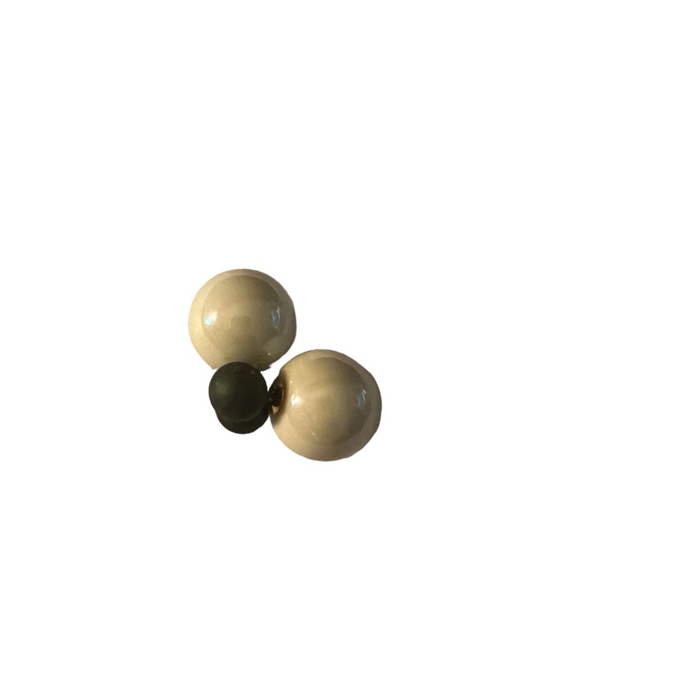 Vintage Dark Green & Light Green Double Ball Earrings. - Picture 1 of 4